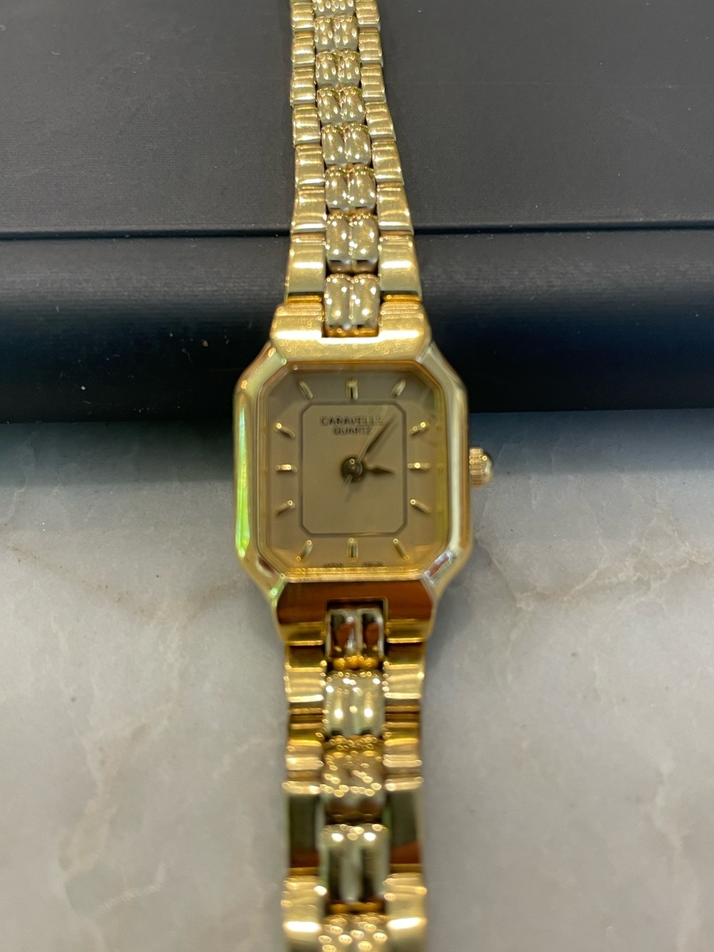 Vintage Bulova Caravelle Quartz Gold Tone Women's Bracelet Watch